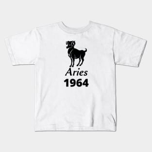 Black Aries Zodiac 1964 Kids T-Shirt